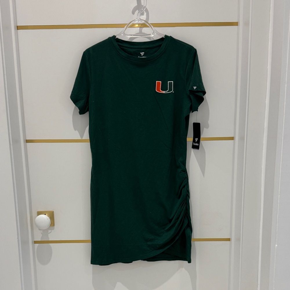 Fanatics Green University of Miami Hurricanes Short Ruched Dress NWT Small NCAA - Picture 5 of 12